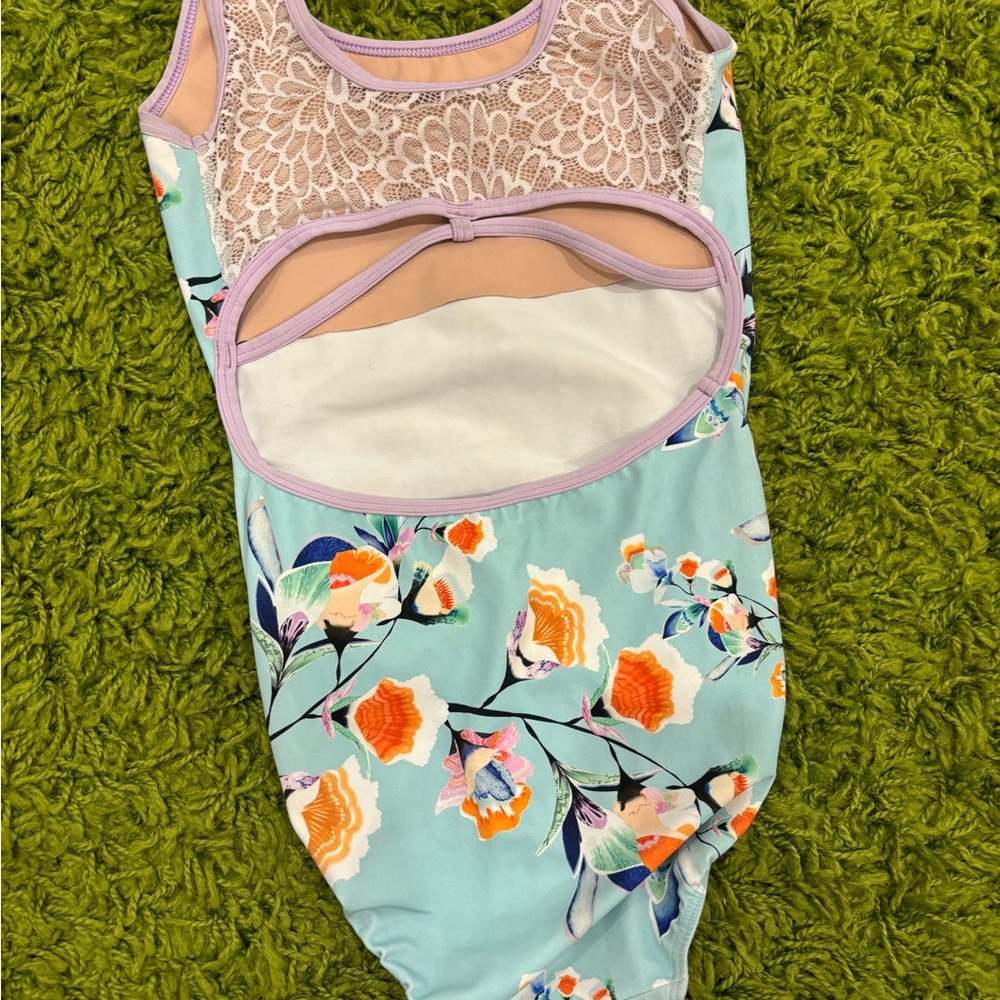 Floral Leotard with Lace Detail